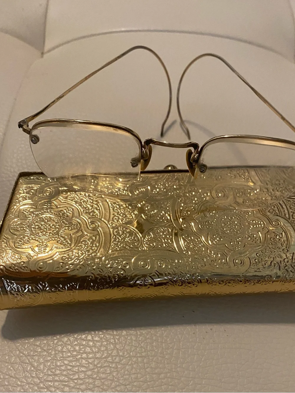 Vintage B&L 12K GF 7 Glasses With Gold Embossed Clutch Case